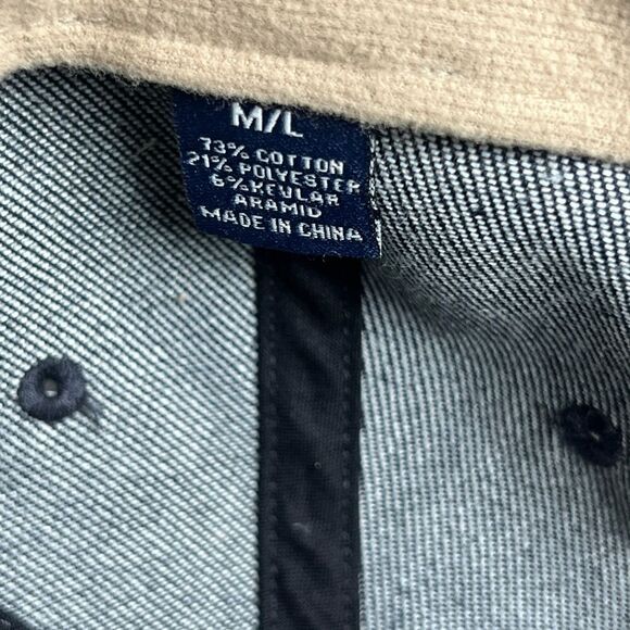 Duluth Trading Company Hat Cap Denim Strap Back Fleece Lined Brown Bear Logo - Picture 7 of 7